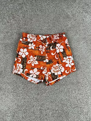 Vintage 60s 70s Royal Hawaiian Men’s Floral Orange Beach Swim Trunks Size Medium • $49.99