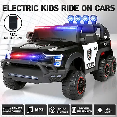 $279.99 • Buy Electric 12V Battery Kids Ride On Police Car Truck 6Wheels+LED+Intercom+Siren+RC
