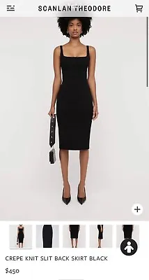 $200 • Buy Scanlan Theodore Bustier Crepe Knit Bodycon Black Dress Size L