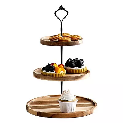 Wooden Cupcake Stand For Dessert Table Display Cupcake Tower Wood 3 Tier Tr... • $33.19