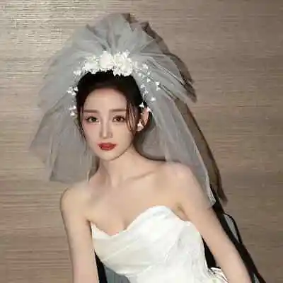 Vintage Bridal Flower Yarn Veil New Simple And Elegant Wedding Accessories • $23.20