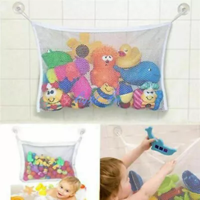 Baby Bath Bathtub Toy Mesh Net Storage Bag Organizer Bathroom W/2 Suction Cups • $10.10