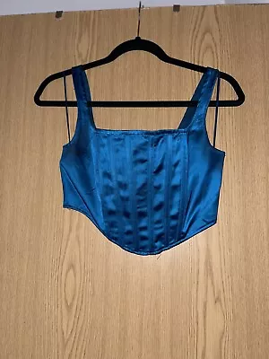 I Saw It First Teal Corset Zip Up Top Size Small • £3