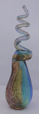 Modernist Abstract Art Glass Sculpture With Swirl Twist Form Multicolor 13 In • $29.99