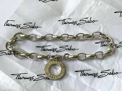 Thomas Sabo Charm Club Bracelet Sterling Silver Belcher Link 18.5cm • $65