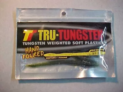 $8.95 • Buy TRU TUNGSTEN Dart Reverse HEAD Weighted Finesse Soft Worm 5  8ct WATERMELON SEED