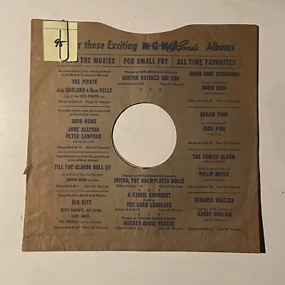 10  78 RPM Record Sleeves - Lot Of 4 MGM Record Sleeves (Bundle #95) • $10