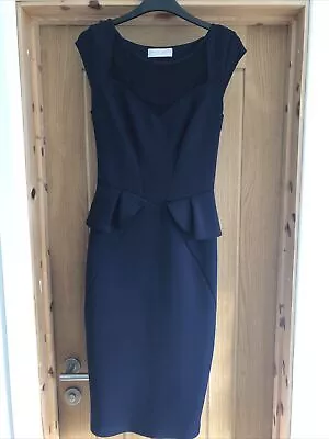 £12.99 • Buy Dorothy Perkins Navy Peplum Bodycon Dress Midi Dress Size 6 Good Condition