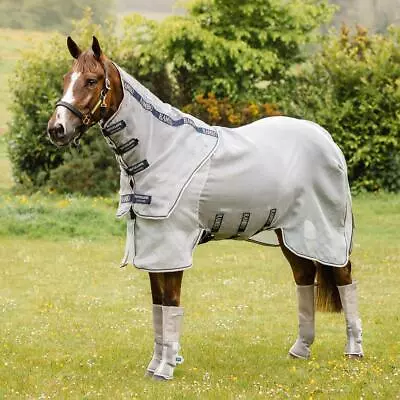 Horseware Rambo Protector Fly Rug Silver/Navy/White/Beige • £167.15