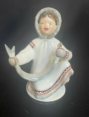 Russian (Soviet) Lomonosov Porcelain Factory Figurine Yakut With Fish • $55