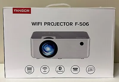 Fangor F506 White Grey Multimedia 1080P Bluetooth WiFi Projector Bundle Open Box • $49.99