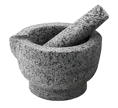 Granite Mortar And Pestle Set – Guacamole Bowl Traditional Molcajete Large 15F • $42.13