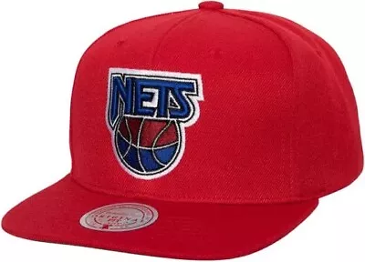 New Jersey Brooklyn Nets Mitchell & Ness  Snapback Hat Cap NBA Red New With Tags • $15