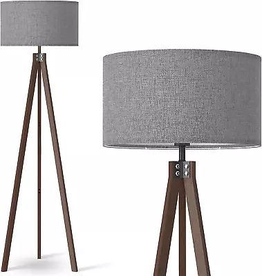 LEPOWER Wood Tripod Floor Lamp Mid Century Standing Dark Brown Holder  • $98.17