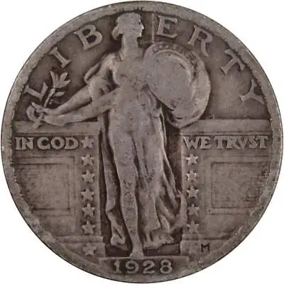 1928 Standing Liberty Quarter VG Very Good 90% Silver 25c US Type Coin • $14.99