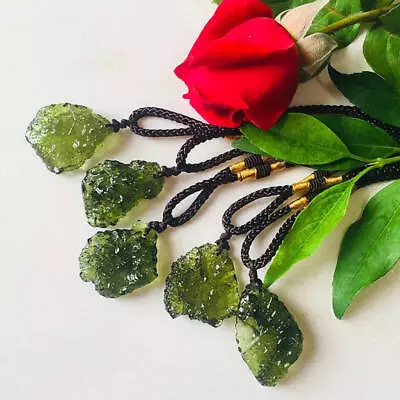 Natural Moldavite Meteorite Impact Pendant Necklace Chakra Healing Green Xmas • $7.50