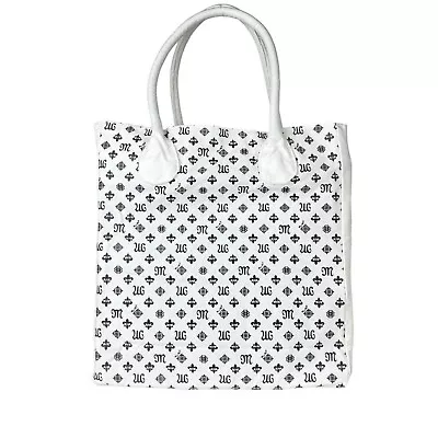 NEW - Miss Me Black White Canvas Tote Bag Logo Print - NEW IN PACKAGE • $40
