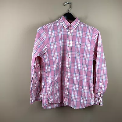 Vineyard Vines Collegiate Shirt Men’s Med Pink Plaid Cotton Button Down LS • $14.95