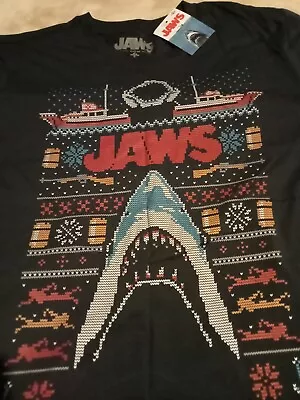 £10 • Buy Jaws - Christmas T.shirt (bnwt) Blue