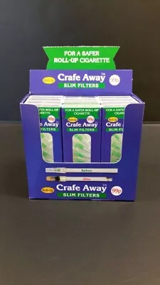 CRAFE AWAY ROLL UP FILTERS(greens) For Roll Up Cigarettes 12 Packs-120 Filters • £10.95