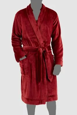 $70 Club Room Men's Pajama Red Plush Fleece Robe Lounge Sleepwear Size L/XL • $23.18