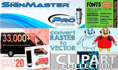 Signmaster V3.5 Plus Vehicle Templates Clipart Fonts Vector Converter - DVD • $44.19