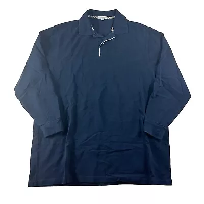 Burberry Brit Men's Pique Polo Shirt Size 2XL Black Nova Check Long Sleeve • $24.95