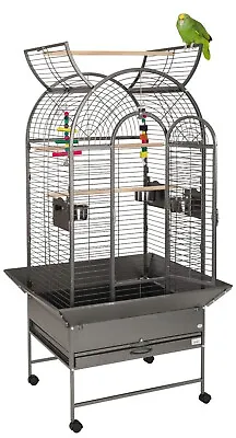 Cortes Open Top Parrot Cage Medium Parrots African Grey Amazons Antique Black • £289.99