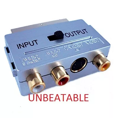 £4.99 • Buy 3 RCA To SCART TV/DVD Converter Adapter -Male & Female - S-video PHONO/Composite