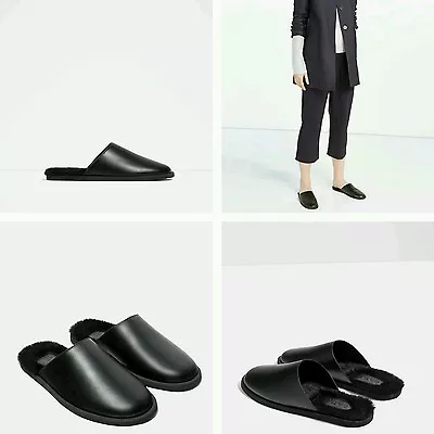 $79 • Buy Zara Flat Leather Slipper Shoes Eur 36 Us 6 Ref.3655/101 Nwt!!!