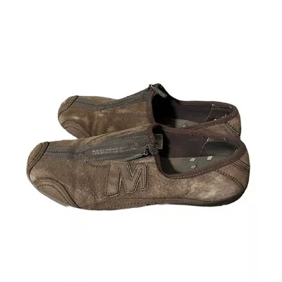 Merrell Womens Arabesque Espresso Grown Zip Slip On Shoes J76058 Size 8 EUR 38.5 • $14.39