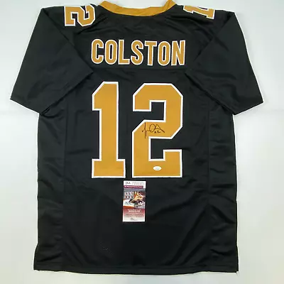 Autographed/Signed Marques Colston New Orleans Black Football Jersey JSA COA • $149.99