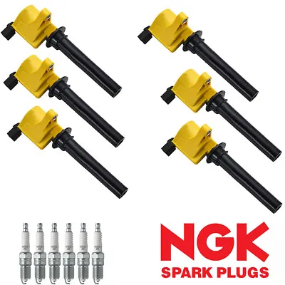 Heavy Duty Ignition Coil & NGK Spark Plug For Ford Mazda Tribute 3.0L FD502 • $73.59