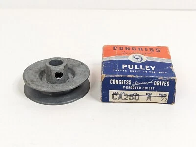 $11.40 • Buy Congress 1-Groove Standard CA 250 A 1/2  V-Belt Pulley 1/2  Fixed Bore X 2 1/2  