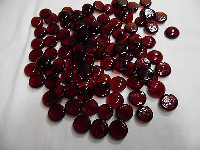 Dark Red -Cranberry Flat Marble  Beads Glass Gems  Home Décor Vase Filler -  1lb • $10.29