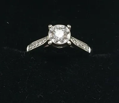 9ct 375 White Gold Diamond Solitaire Engagement Ring • £210