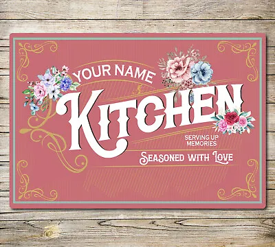 Personalised Kitchen Metal Sign Wall Door Plaque Galley Room Retro Waterproof • £5.70