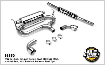 Magnaflow 16650 Cat-Back Exhaust System Muffler 2004 VW R32 V6 3.2L Dual Muffler • $916