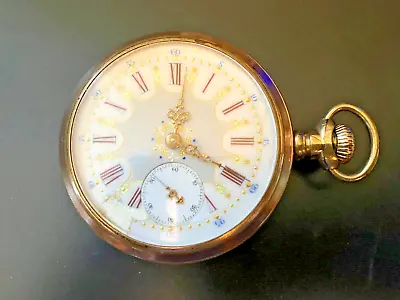 Vintage Hampden 16 Size Gold Filled Pocket Watch Beautiful Custom Dial • $115