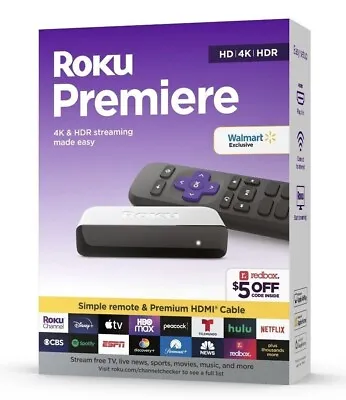 New Roku Premiere 4K/HDR Streaming Media Player With HDMI Cable & Remote • $33.99