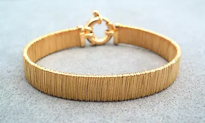 VERONESE 18K Gold Vermeil STERLING Silver Wrapped WIRE BRACELET 7  Gleaming • $52.46