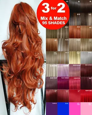 £8.07 • Buy Clip In Hair Extensions Real Human Feel Plum Copper Brown Blonde Red Ginger UK