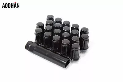 20Pc 12X1.25 Aodhan Spl35 Lug Nuts Black Fits Xxr Esr Esm Str Rota Varrstoen • $34.99