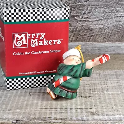 Department 56 MERRY MAKERS Handpainted Ornament Calvin The Candycane Striper • $9.98