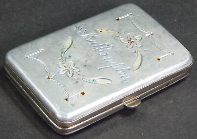 Vtg Cigarette Holder Metal Case Engraved Design Southampton Buharo British Made • $23.69