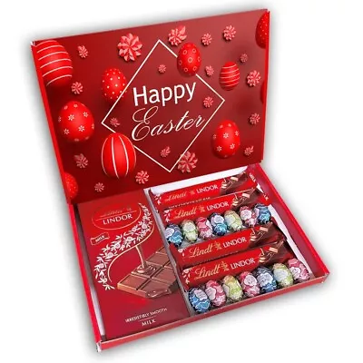 Lindt Easter Chocolate Hamper Gift Box Milk Bars & Mini Eggs Gift Present • £14.99