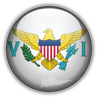 Virgin Islands Map Glossy World Flag Lable Car Bumper Sticker Decal • $2.75