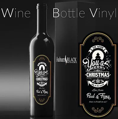 £2.99 • Buy Personalised Christmas Wine Bottle Label Decal