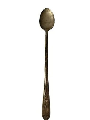 H&T Mfg Co. Silver Plate Condiment Serving Spoon Ladle 1940 Meadow Flower Aged • $8