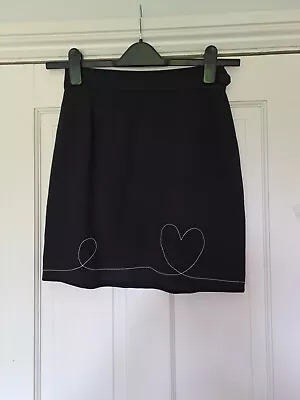 Women's - Love Moschino - Black - Heart Logo Mini Skirt - Size Size 10 - New • $12.13